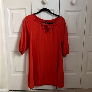 Anthropologie Red Tie Front Tunic Dress
